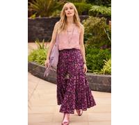 Joe Browns Boho Floral Tassel Tie Tiered Maxi Skirt In Purple Purple