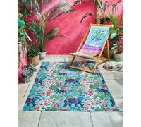 Joe Browns Bold Festival Elephants Garden Rug In Blue Blue 170cm x 120cm