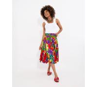 Joe Browns Bright Floral Godet Panel Midi Skirt In Red Red 10