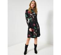 Joe Browns Butterfly Print Mini Dress In Black Black 14
