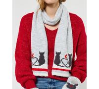 Joe Browns Cat Button And Bow Detail Scarf In Grey Grey One Size