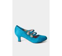 Joe Browns Women's Check Me Out Double Strap Mary Jane Shoes, Teal, UK 4