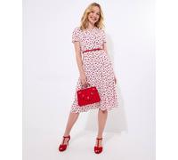 Joe Browns Cherry Print Tie-Waist Midi Dress In White White 12