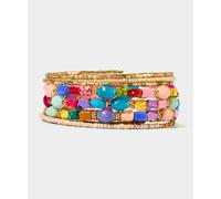 Joe Browns Colourful Beaded Spiral Bangle In Gold Gold One Size