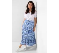 Joe Browns Crinkle Maxi Skirt With Floral Print And Tassel Tie In Blue Blue