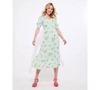 Joe Browns Women's Ditsy Floral Mock Button Midi Dress, Green, 8