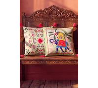 Joe Browns Elephant Enchantment Reversible Velvet Cushion In Green Green