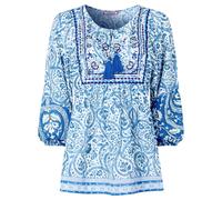 Joe Browns Embroidered Bib Balloon Sleeve Boho Top In Blue Blue 12