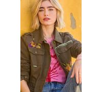 Joe Browns Embroidered Military-Inspired Casual Jacket In Khaki Khaki