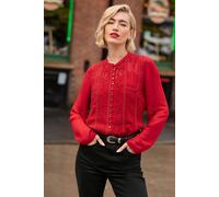 Joe Browns Emily Embroidered Button Through Blouse With Cami Red