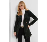 Joe Browns Esme Double Breasted Moleskin Coat In Green Green