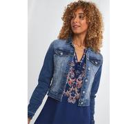 Joe Browns Essentials Classic Mid Blue Wash Cropped Denim Jacket