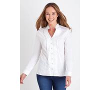 Joe Browns Essentials Ruffle Detail Long Sleeve White Blouse White