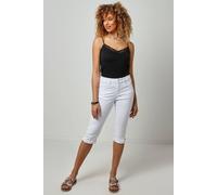 Joe Browns Women's Essentials Stretch Cotton Cropped Skinny Fit Capri Pants, Blue, 16