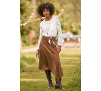 Joe Browns Faux Suede Midi Skirt With Braided Belt Brown
