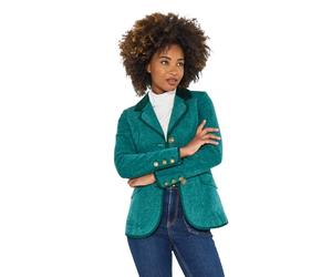 Joe Browns Female Checked Single Breasted Jacket, Petite, Green, UK 10P