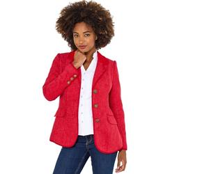Joe Browns Female Checked Single Breasted Jacket, Petite, Red, UK 10P