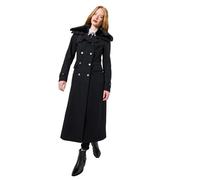 Joe Browns Female Classic Long Black Coat with Detachable Collar, Regular, Black, UK 6