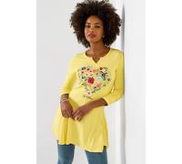 Joe Browns Women's Floral Heart Graphic Tunic Top, Relaxed, Yellow, UK 10