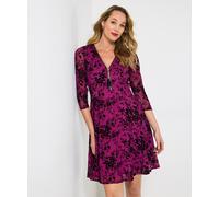 Joe Browns Floral Lace Print Skater Dress In Magenta Magenta