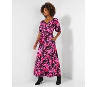 Joe Browns Women's Print Floral Wide Sleeve Button-Through Maxi Dress, Pink, 10