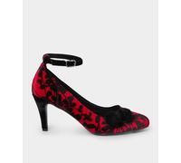 Joe Browns Floral Print Velvet Shoes In Red Red 4