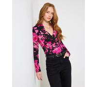Joe Browns Floral Shawl Collar Jersey Top In Pink Pink 10