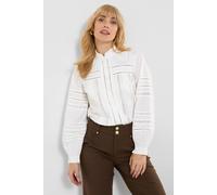 Joe Browns Florence Frill Collared Blouse With Balloon Sleeve In White White