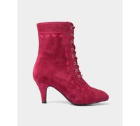 Joe Browns Women's Flower Embroidered Ankle Boots, Red, 4 UK