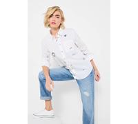 Joe Browns Funky Embroidered Collared Cotton Shirt In White White