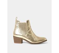 Joe Browns Gold Metallic Western Ankle Boots Gold