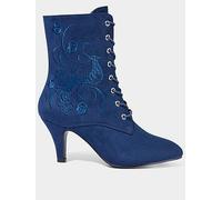 Joe Browns Grace Embroidered Lace Up Ankle Boots - Navy, Navy, Size 9, Women Navy