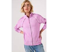 Joe Browns Women's High Neck Collar Embroidered Zip Through Sweatshirt, Regular, Pink, UK 20