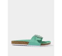 Joe Browns Jewelled Buckle Slider Sandals In Green Green 3