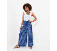 Joe Browns Lightweight Geo Border Print Tie Waist Trousers In Blue Blue