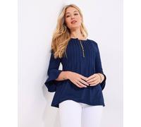 Joe Browns Longline Button Down Jersey Top In Navy Navy 10