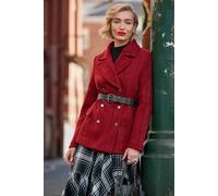 Joe Browns Mabel Belted Tweed Coat In Red Red