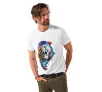 Joe Browns Male Bear Print Crew Neck T-Shirt, Regular, White, UK S