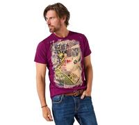 Joe Browns Male Bold Anarchy Placement Print T-Shirt, Regular, Purple, UK S