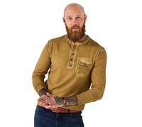 Joe Browns Male Chest Pocket Long Sleeve Henley, Regular, Yellow, UK S