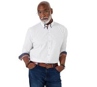Joe Browns Male Contrasting Blue Printed Trim Double Collar Shirt, Regular, White, UK S