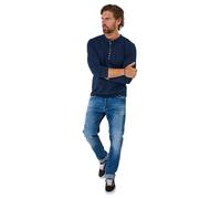 Joe Browns Male Crew Neck Henley Top, Regular, Blue, UK XXL
