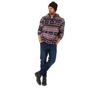 Joe Browns Male Warm Winter Fleece Hoody, Regular, Blue, UK L
