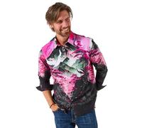 Joe Browns Men's Bold Artwork Print Long Sleeve Shirt, Pink, M
