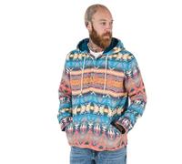 Joe Browns Men's Bright Aztec Woven Button Detail Hoodie Hooded Sweatshirt, Multi, M