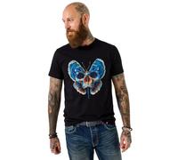 Joe Browns Men's Butterfly Skull Graphic Tee, Regular, Black, UK XXL