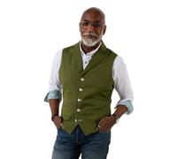 Joe Browns Men's Casual Everyday Cotton Waistcoat, Regular, Green, UK 42
