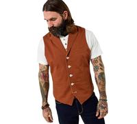 Joe Browns Men's Casual Everyday Cotton Waistcoat, Regular, Orange, UK 42