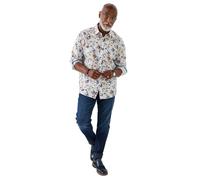 Joe Browns Men's Classic Collar Floral Shirt, Winter White, XXL