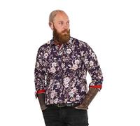 Joe Browns Men's Contrast Trim Floral Long Sleeve Shirt, L Brown